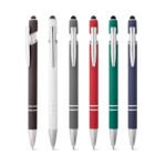 Esferográfica em alumínio com escrita em azul